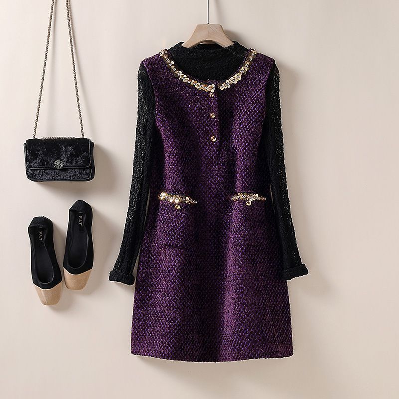 Sewing Tweed - Beaded Sequined Tweed A-Character Dress 2025