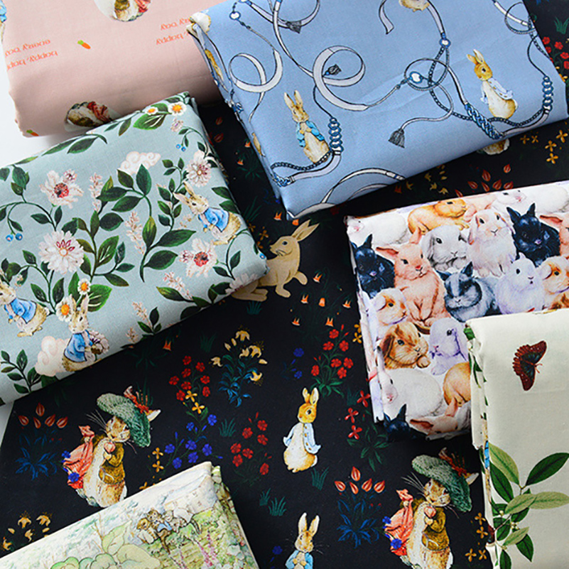 Rabbit Printed Fabric Cotton f - Sewing By 리뷰 및 가격