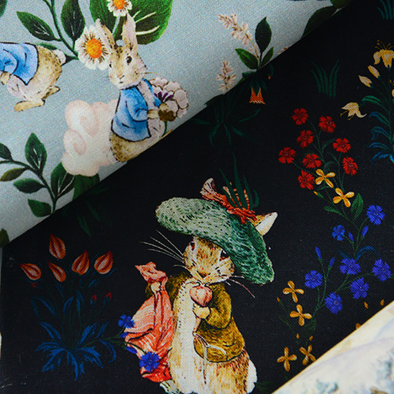 Rabbit Printed Fabric Cotton f - Sewing By 리뷰 및 가격