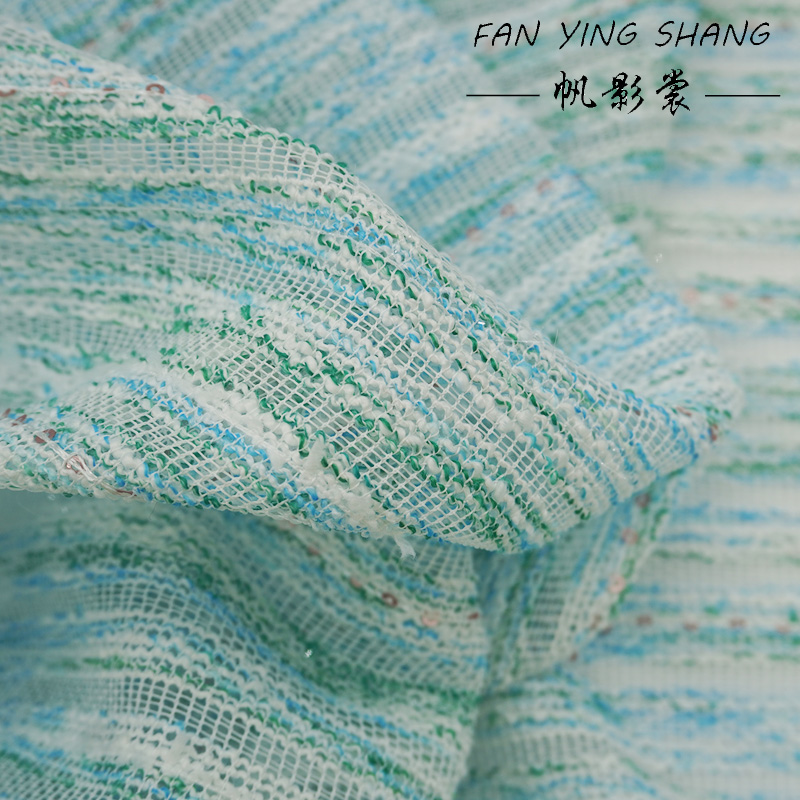 Green Sky Blue White Sequin Tw - Sewing Tweed 리뷰 및 가격