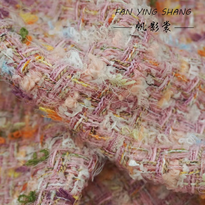 2025 Pink Color Weaving Plaid  - Sewing Tweed 리뷰 및 가격