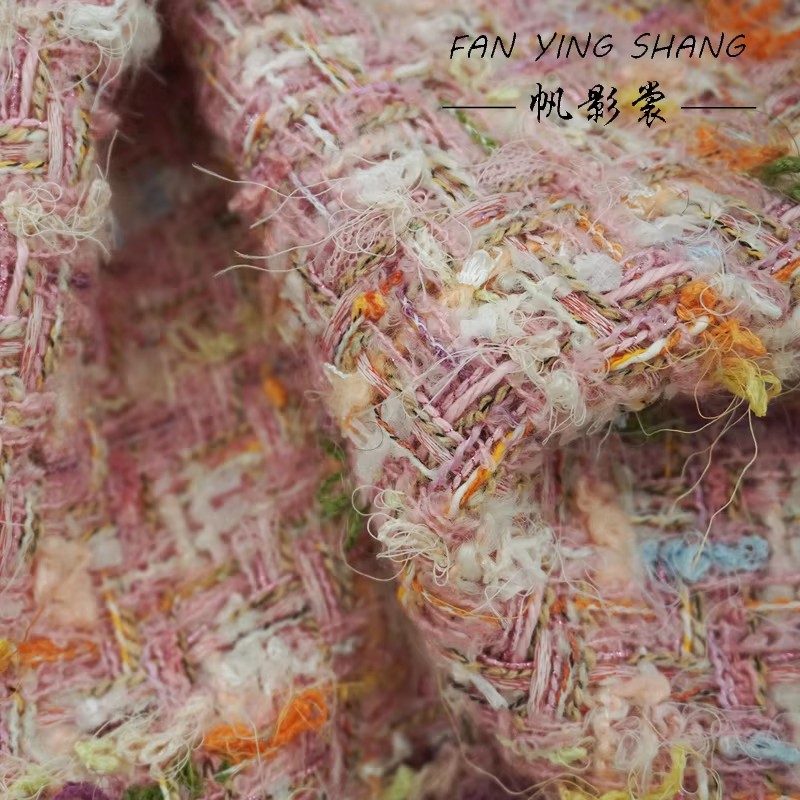 2025 Pink Color Weaving Plaid  - Sewing Tweed 리뷰 및 가격