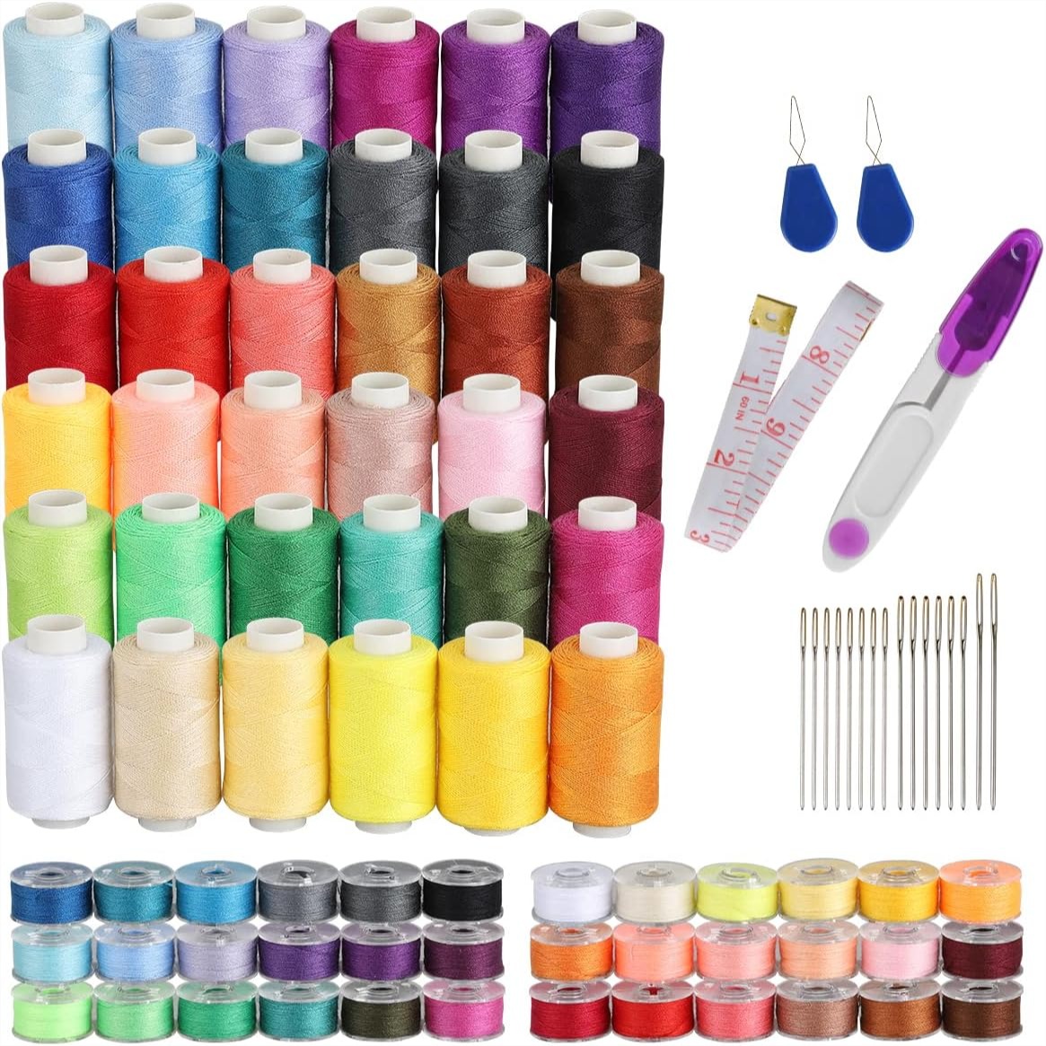 72Pcs Sewing Thread Kit, 500 Y - Sewing Thread Production 리뷰 및 가격