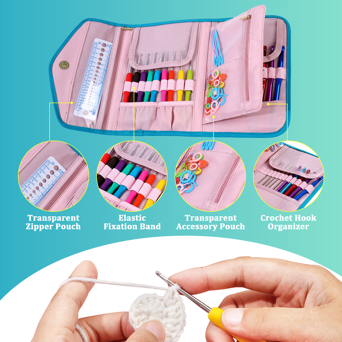 Portable Crochet Hooks Organiz - Sewing Tas 리뷰 및 가격