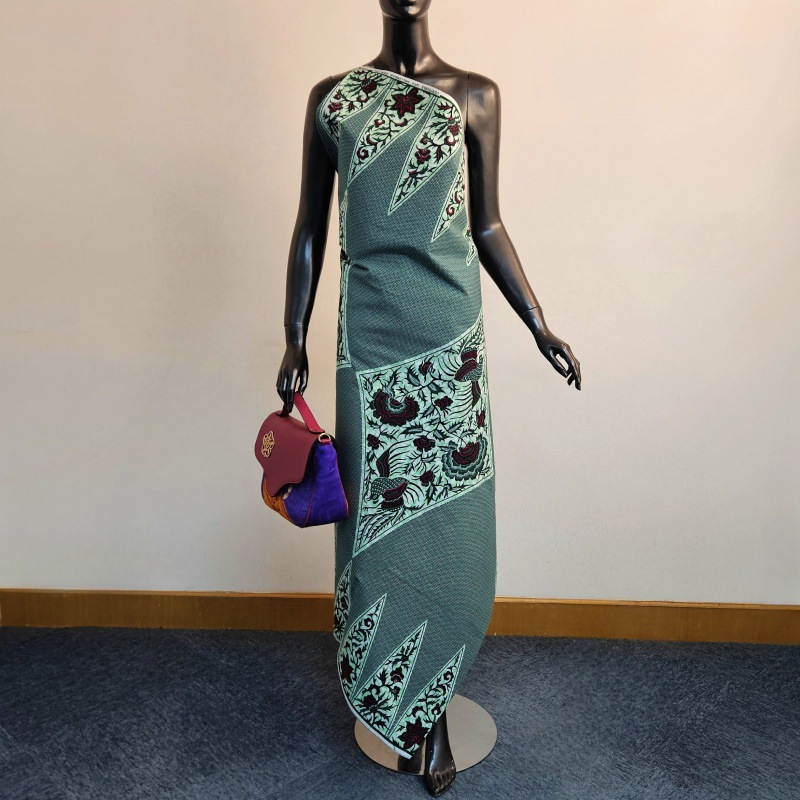 6Yards Long Printed Gray Green - Sewing Batik 리뷰 및 가격