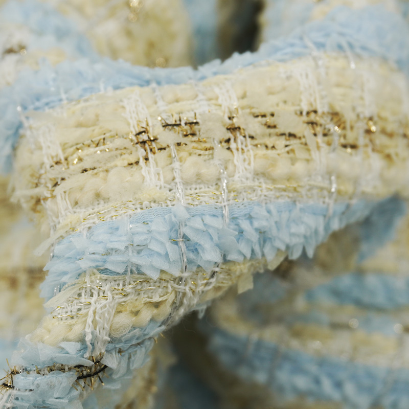 Blue Gold Interlace Plaid Twee - Sewing Tweed 리뷰 및 가격
