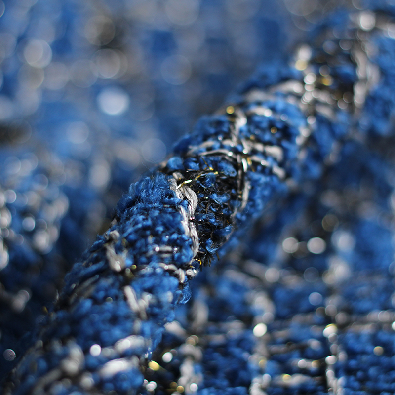 Blue Color Lattice Pattern Yar - Sewing Tweed 리뷰 및 가격
