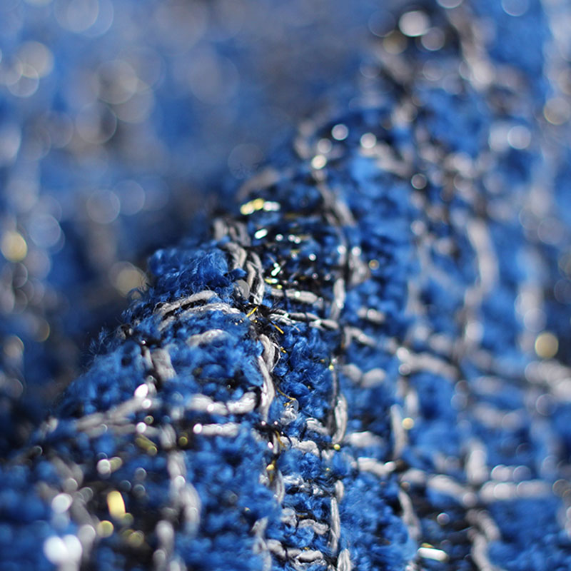 Blue Color Lattice Pattern Yar - Sewing Tweed 리뷰 및 가격