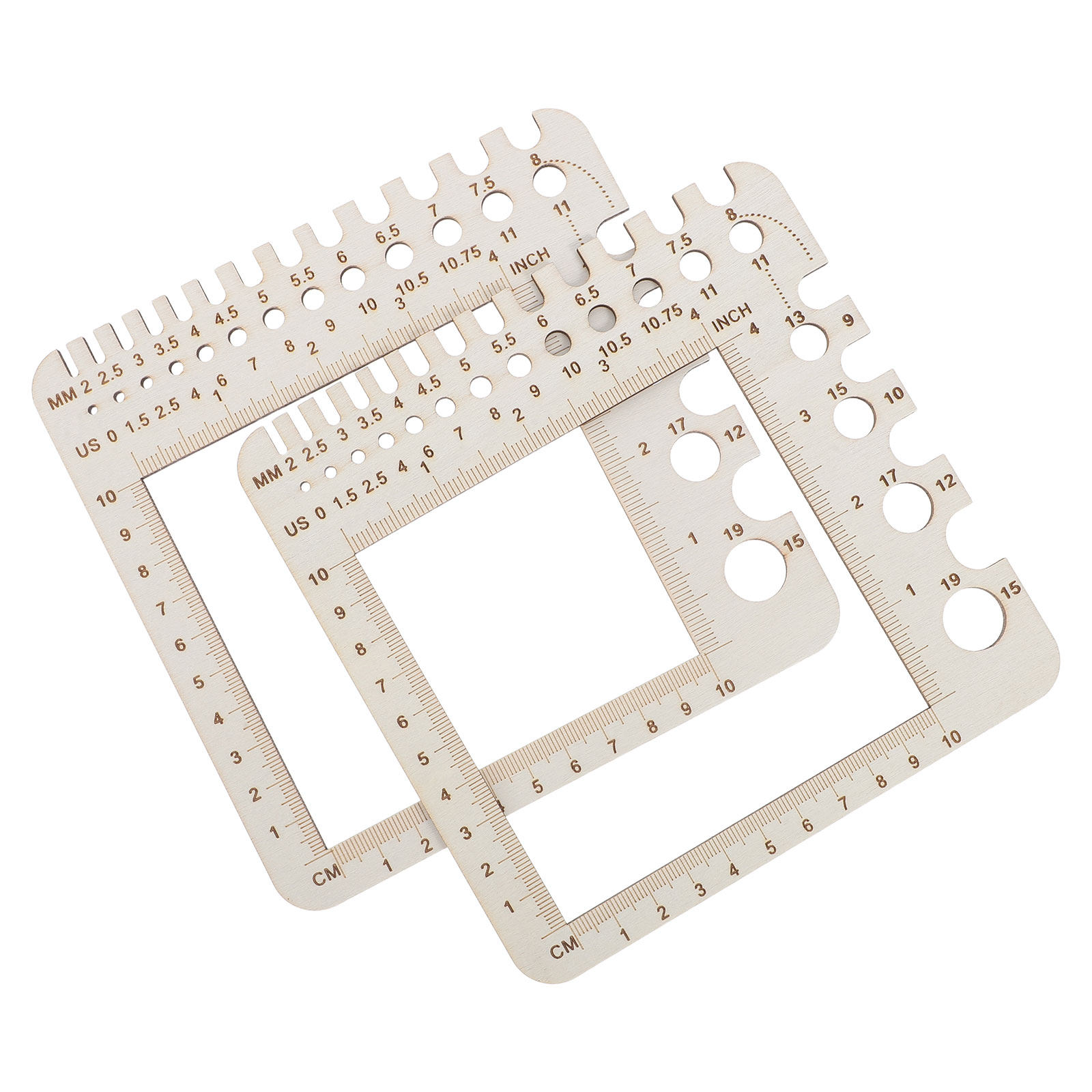 2Pcs Wood Knitting Crochet Gau - Sewing Gauge Ruler 리뷰 및 가격
