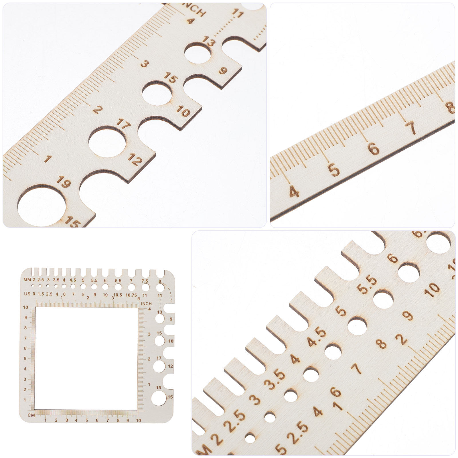 2Pcs Wood Knitting Crochet Gau - Sewing Gauge Ruler 리뷰 및 가격
