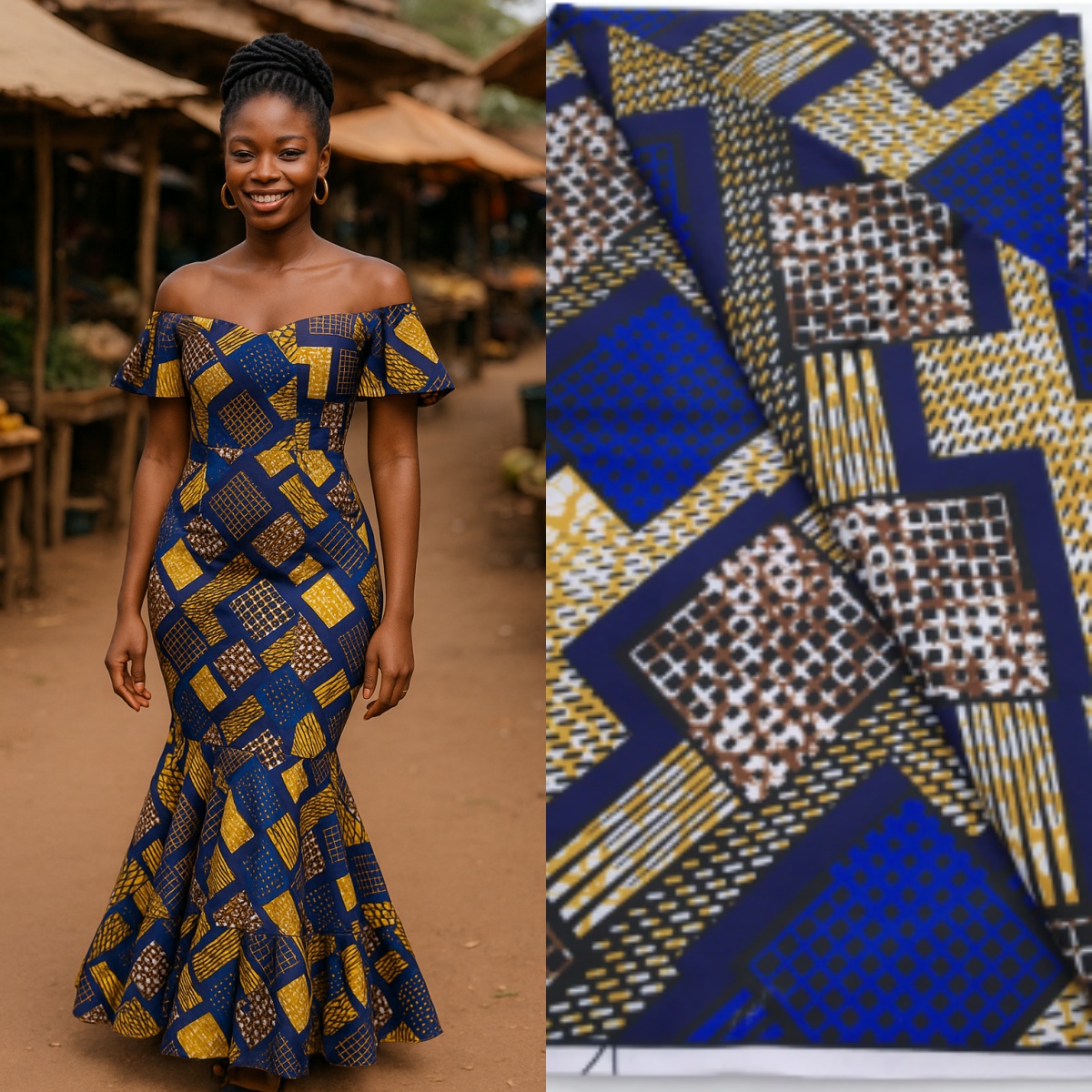 African Wax Fabric Tissu Print - Sewing Batik 리뷰 및 가격