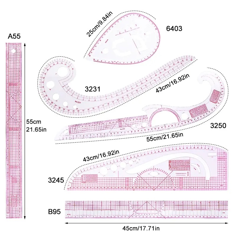 6PCS French Curve Ruler Soft P - Sewing Gauge Ruler 리뷰 및 가격