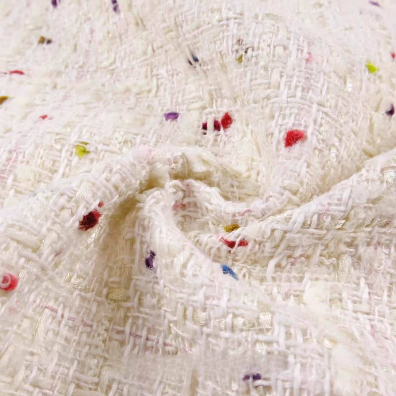 Creamy White 3D Grid Colorful  - Sewing Tweed 리뷰 및 가격