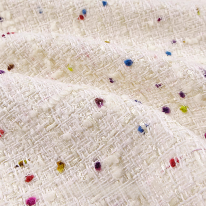 Creamy White 3D Grid Colorful  - Sewing Tweed 리뷰 및 가격