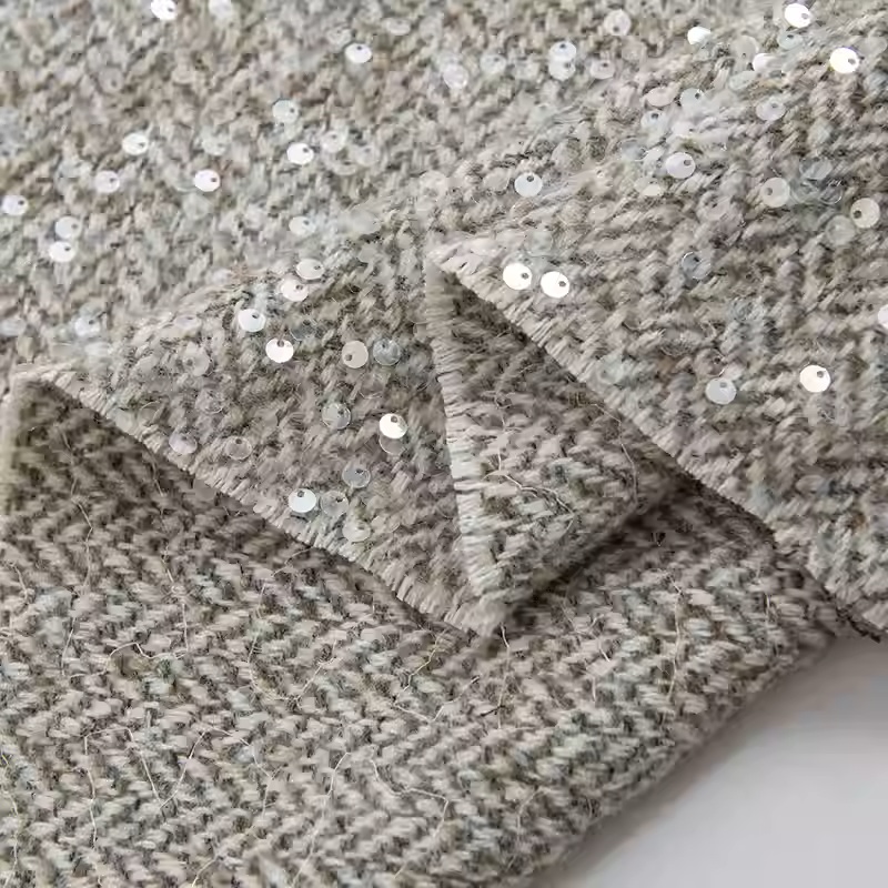 Light Grey With Sequin Yarn-Dy - Sewing Tweed 리뷰 및 가격