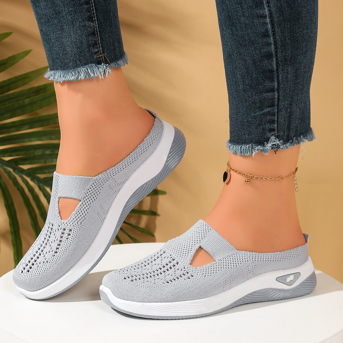 Women Shoes Breathable Half Sl - Sewing Net 리뷰 및 가격