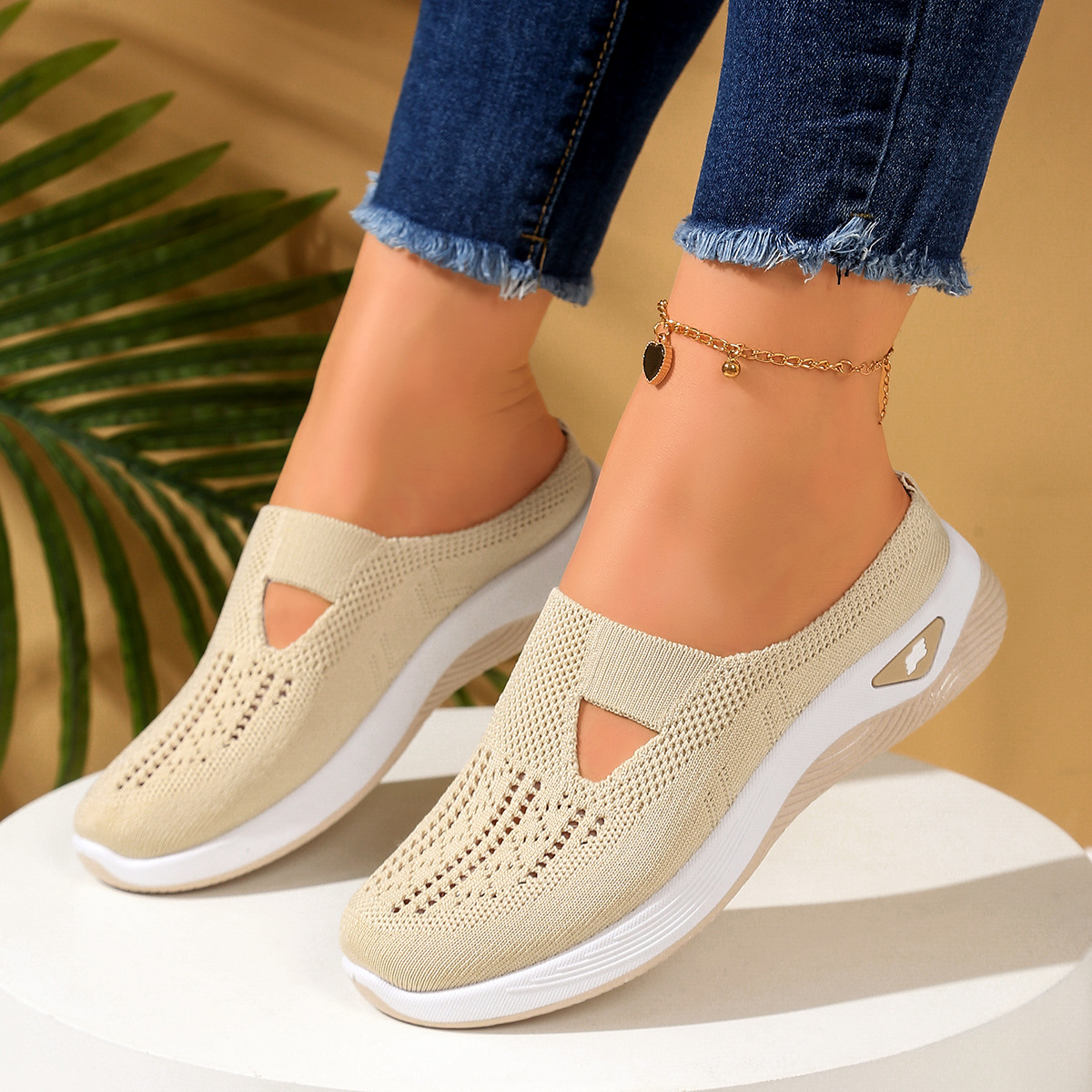 Women Shoes Breathable Half Sl - Sewing Net 리뷰 및 가격