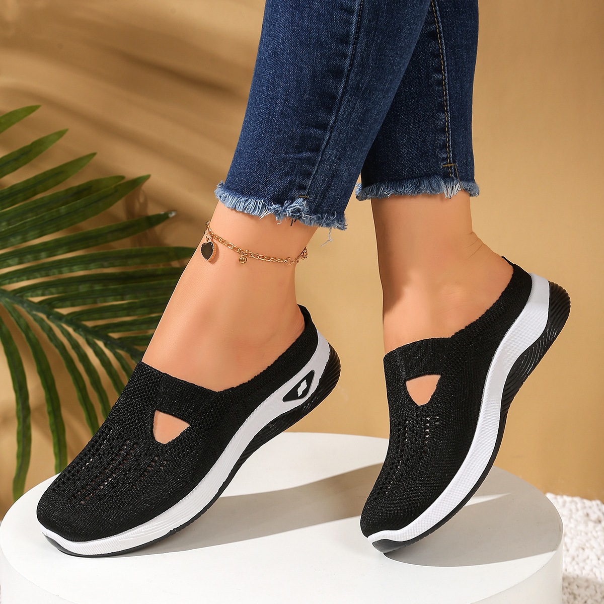 Women Shoes Breathable Half Sl - Sewing Net 리뷰 및 가격